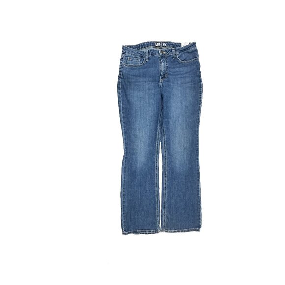 Lee Regular Fit Bootcut Mid Rise Women's size 12 Dark Wash Blue Denim Jeans - Picture 1 of 5